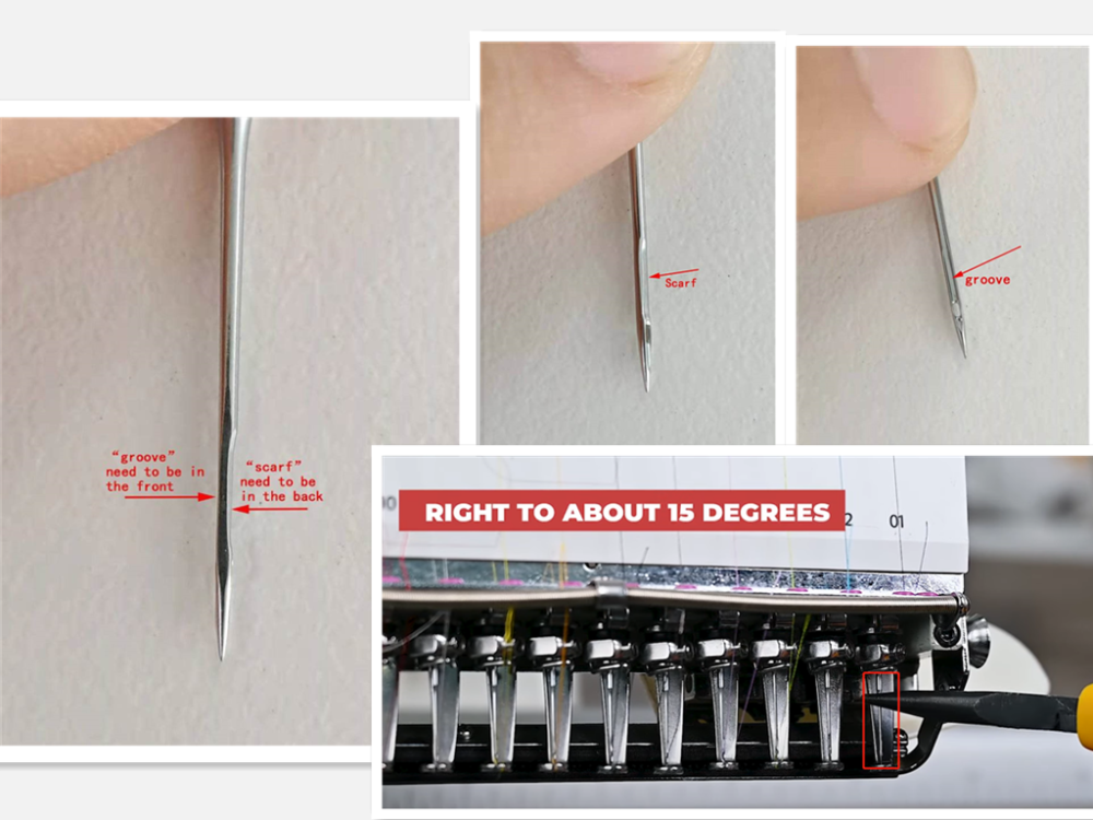 Changing the embroidery needle