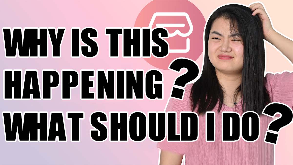 A woman looking puzzled due to the nest formation in her embroidery.