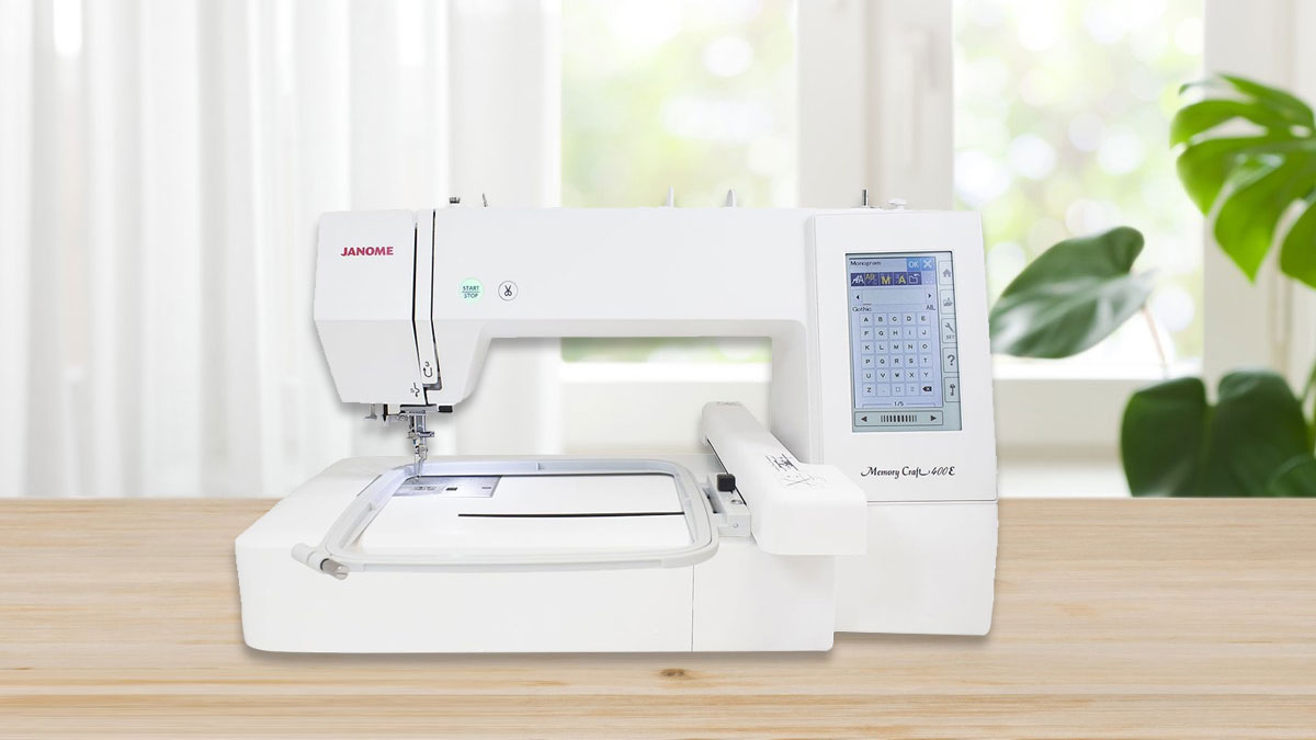 Janome home embroidery machine.