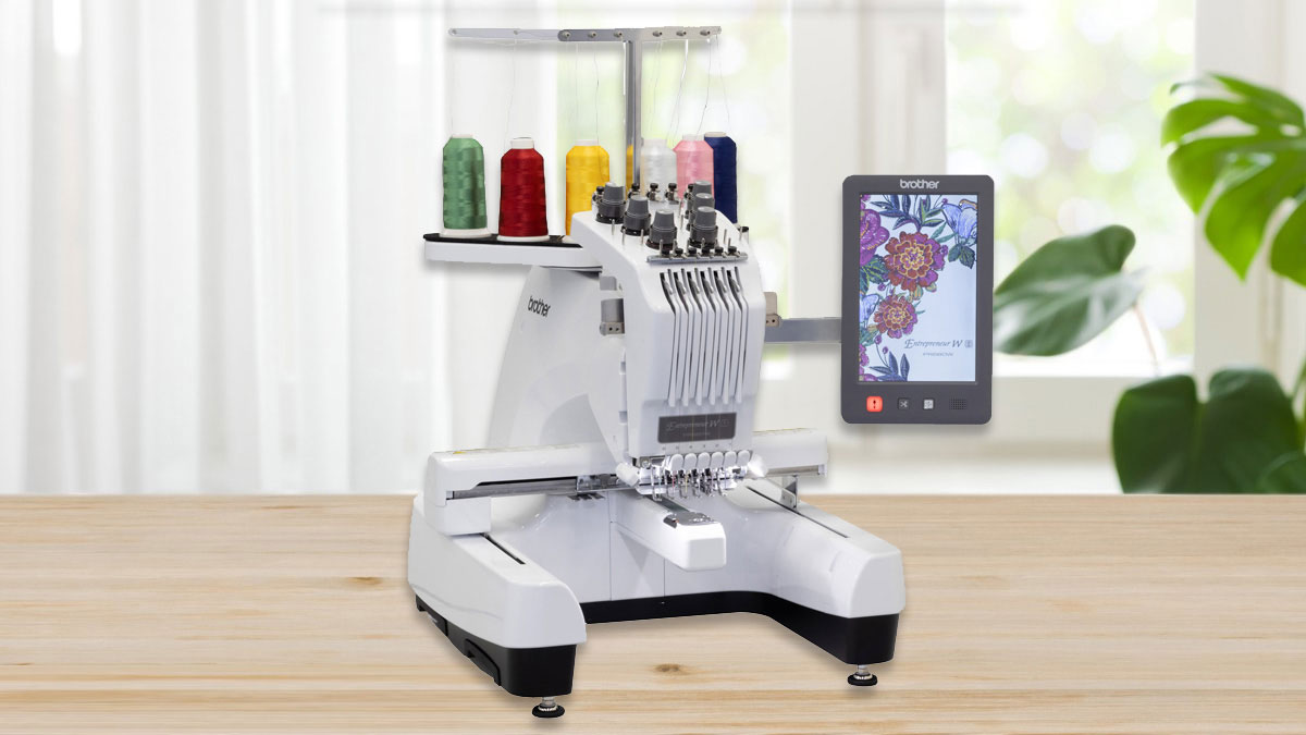 Brother six needles commercial embroidery machine.