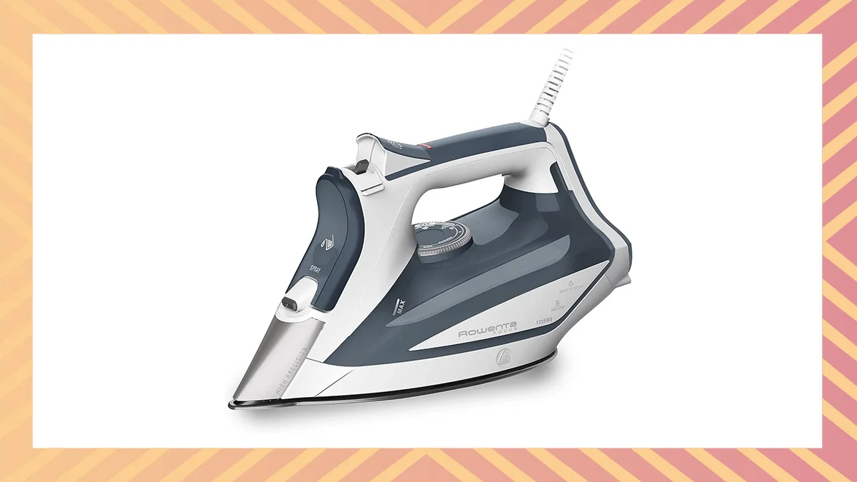 An iron is commonly used in embroidery for finishing touches and shaping.